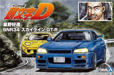 Aoshima Bunka Kyozai Initial D 9 Hoshino Kozo BNR34 Skyline Scale Plastic Model Kit Co., Ltd. (AOSHIMA) No. GT-R 1/24