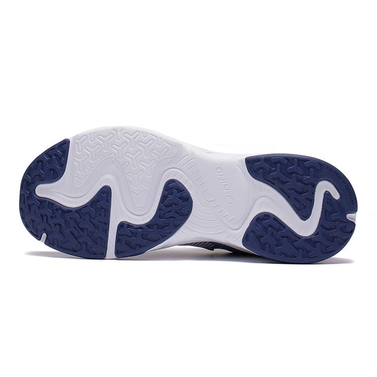 Li Ning Childrens Night Elf 2.0 Sports Non-Slip Shock Absorbing Wear-Resistant Lightweight Casual Shoes Kids Casual Shoes White Gray Blue YKCS120-7