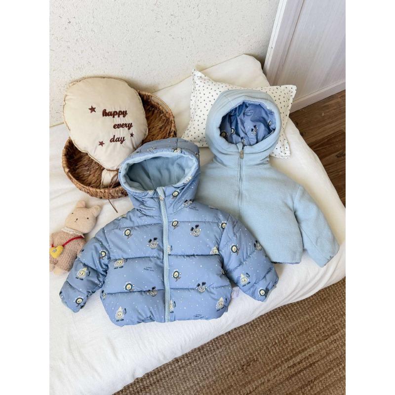 Autumn and Winter Double-sided Down Cotton Jacket, Children's Thick and Plush Children's Clothing, Short Jacket, Jacket