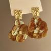 1 Pair Women Stud Earrings Exaggerated Flower Shape Drop Earrings French Style Earrings Jewelry Accessories