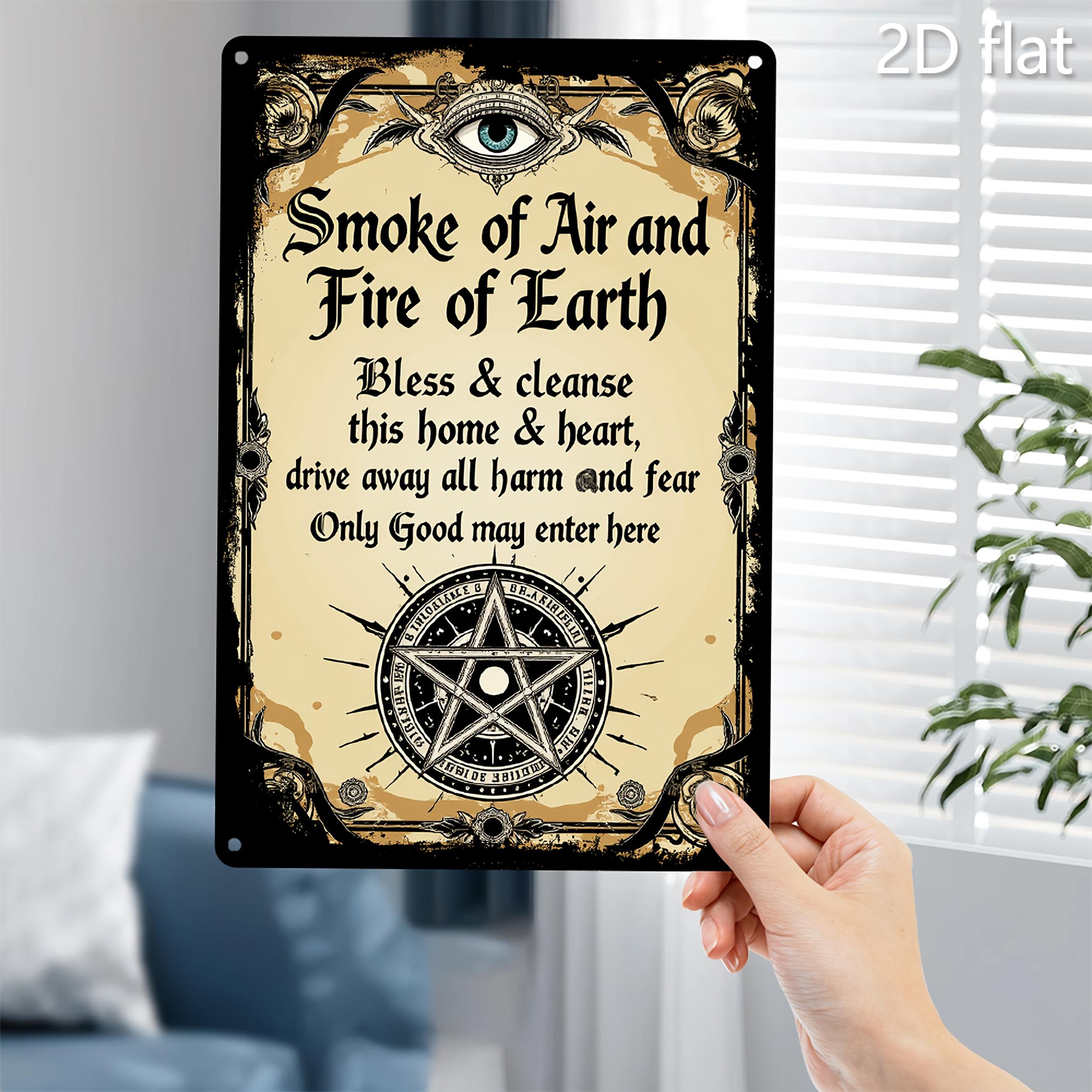 

Witchcraft Blessing Smoke of Air and Fire of Earth Vintage Metal Tin Sign 20x30cm（7.8x11.8inch）