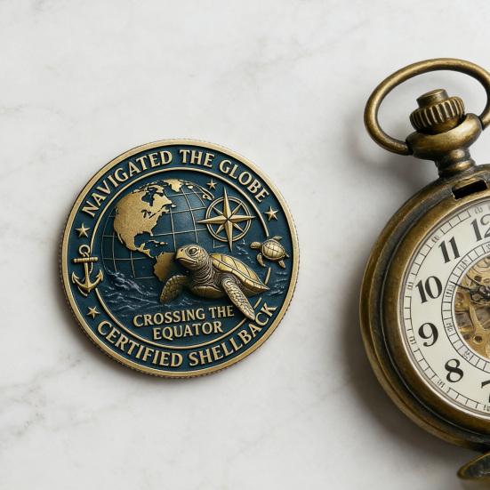 U.S. Navy Shellback Crossing The Line Challenge Coin Navy Souvenir Military Commemorative Coin for Veterans Sailors