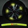 Decorative 20Pcs Car Wheel Hub Reflective Stickers Safety Warning Rim Decals Auto Exterior Upgrade Car-Styling For Skoda Octavia xkbf53