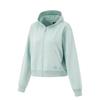 Fitness Series Simple Solid Color Hooded Zip-Up Sweatshirt Women Sweatshirt Blue AWDU932-1