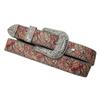 Original Painted Design Rhinestone Printed Belt, Personalized Trend Pu Leather Belt Y2K