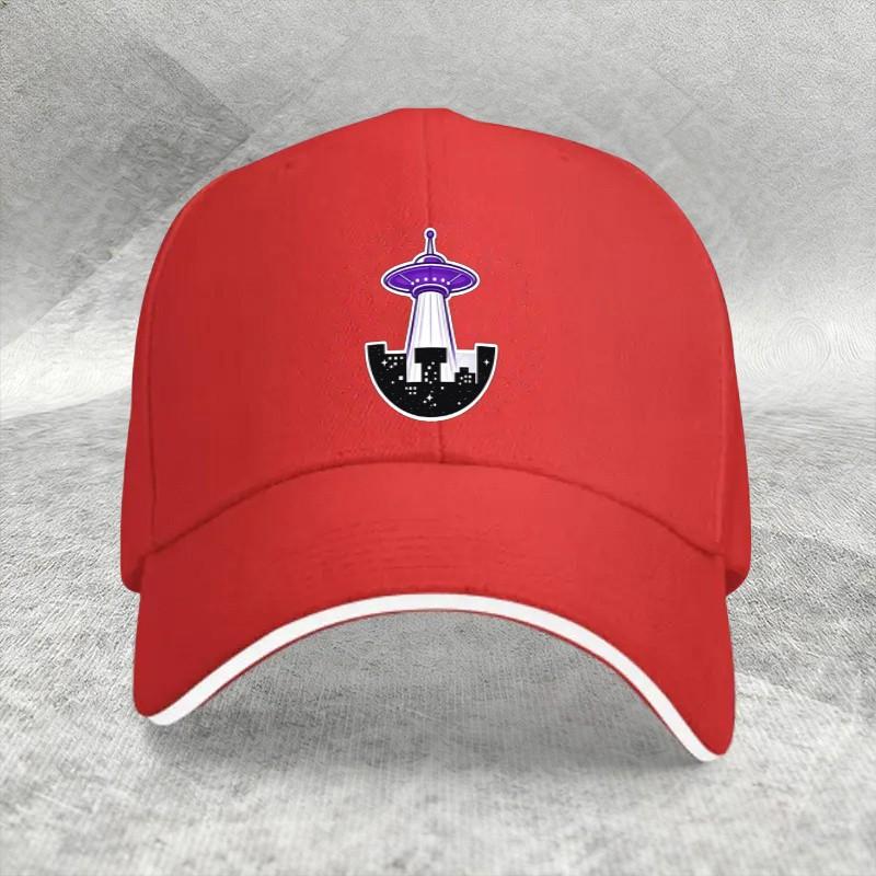 UFO Alien Abduction City Scene Baseball Cap Adjustable Polyester Casual Street Wear Adult Hat One Size