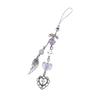 Handmade Star Bead Pendant Phone Charm Hanging Rope Bowknot Charm Keychain Antilost Cellphone Strap for Women Bag Purse