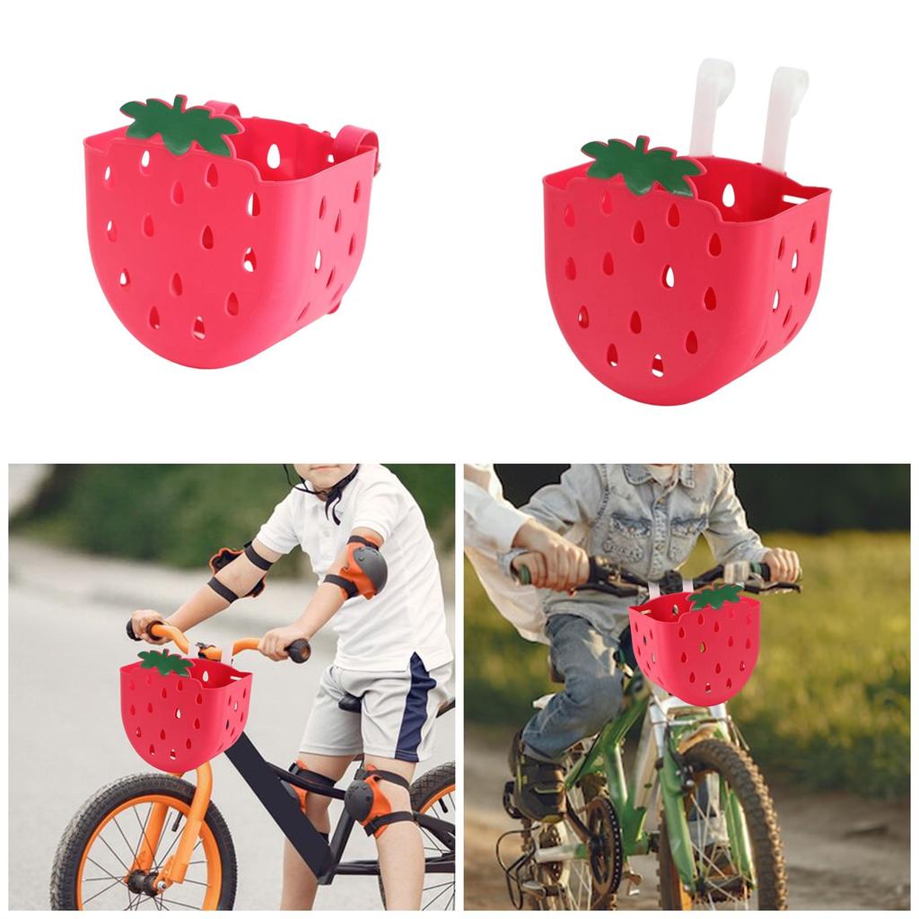 Front Handlebar Basket Waterproof Childrens Bicycles Basket Plastic Tricycle Basket for School Outdoor Cycling