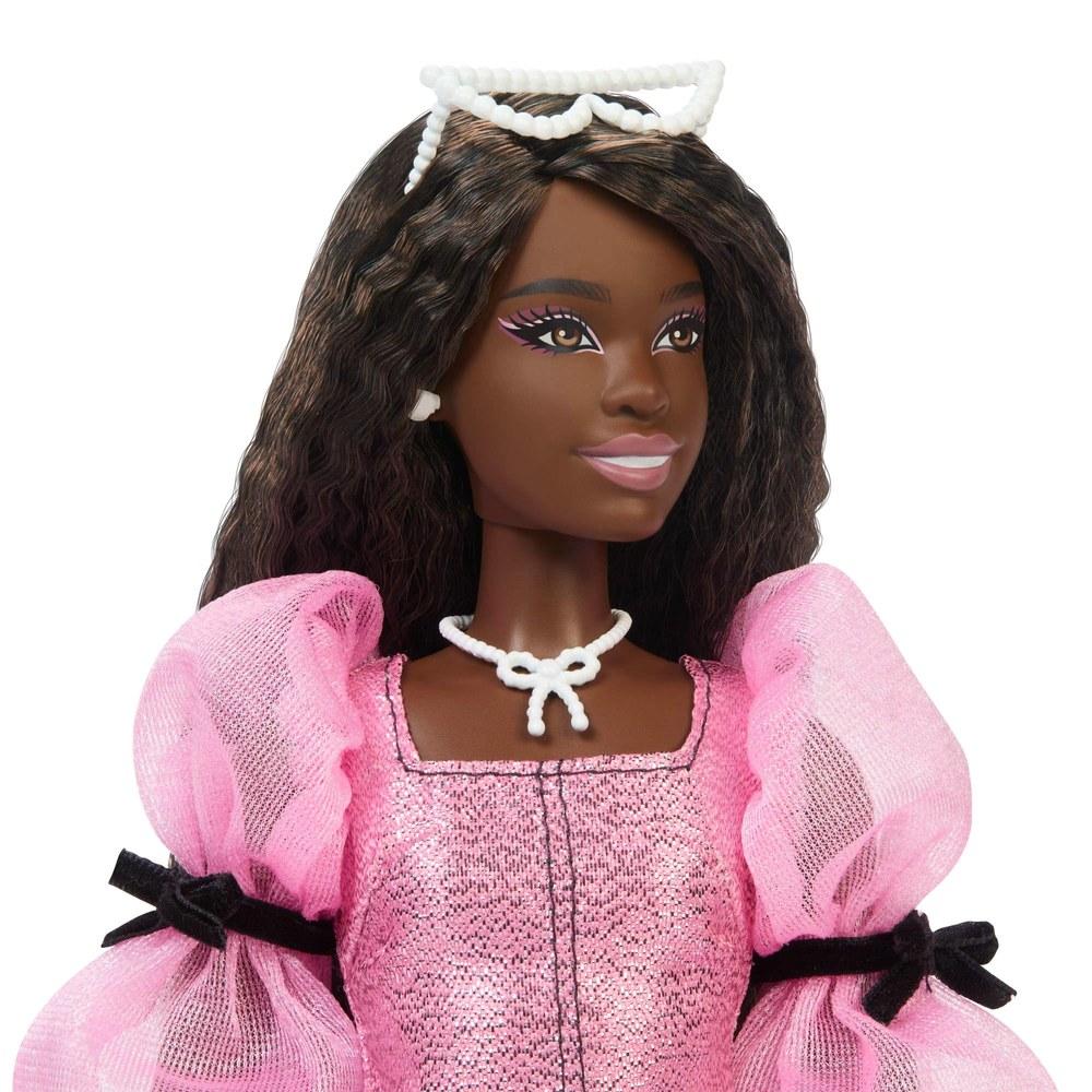 Barbie Deluxe Style Ribbon Sleeve Dress Doll Pink JJN75