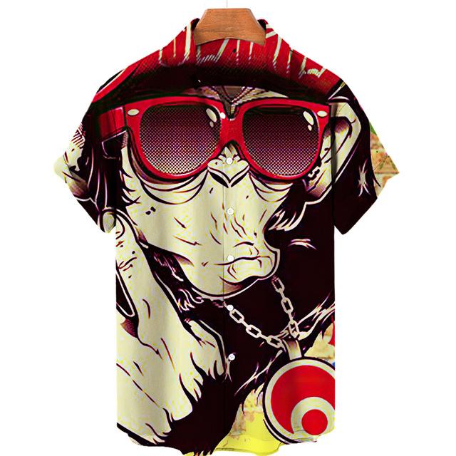 Summer Skull 3d Hawaiian Shirt for Man Oversized Casual Men's Shirts Streetwear Beach Male Tops Short Sleeve Blouse Trendy Tees