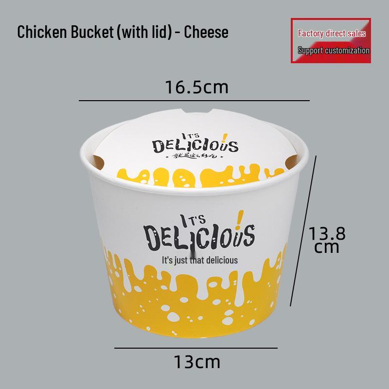 Snack Platter Box: Small Snacks & Fried Chicken Family Bucket with Four-Compartment Round Plate