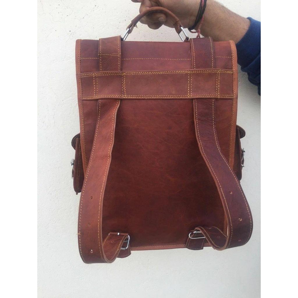 Leather New Men's Vintage Shoulder Bag Rucksack Backpack Laptop Travel