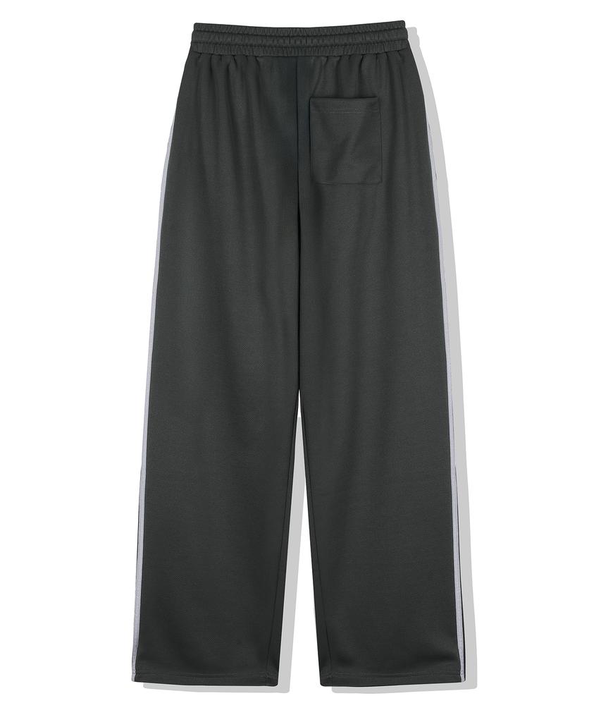 DRIX (Summer) Track Line Graphic Mesh Wide Pants_Charcoal