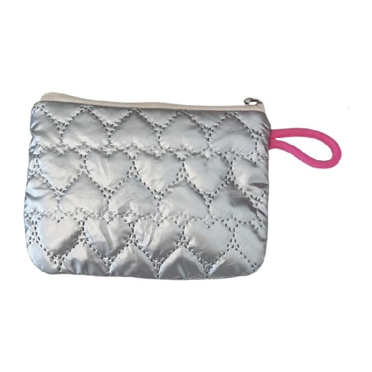 Unique Silver Quilted Organizers Convenient and Durable PU Materials Storage Bag for Commuting and Outdoor Activities