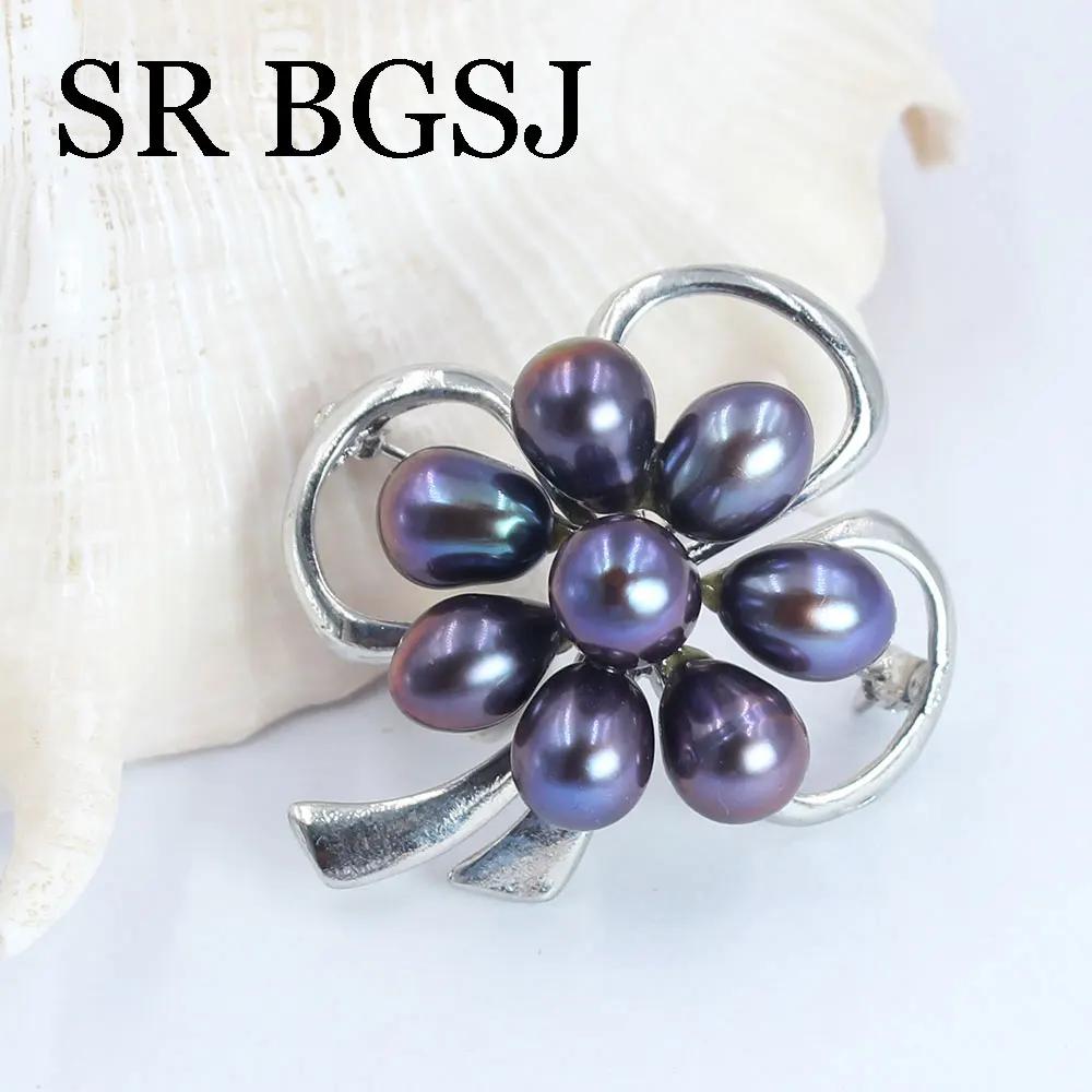 Luxury Jewelry 100% Genuine Natural Freshwater Pearl Wedding Micro-inlaid Zircon Coat Women All Match Accessories Pin Brooch