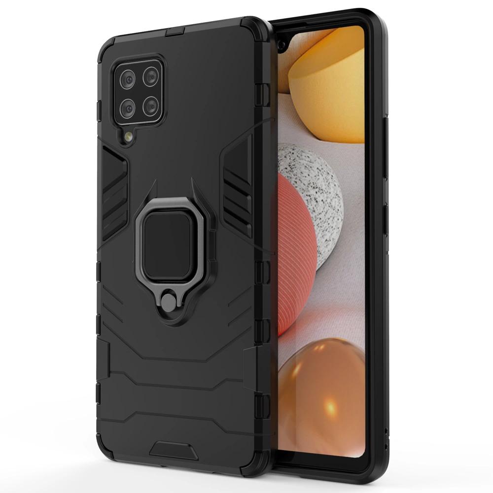 Ring Armor Pancerne Hybrydowe Etui Pokrowiec + Magnetyczny Uchwyt Samsung Galaxy A42 5G Czarny