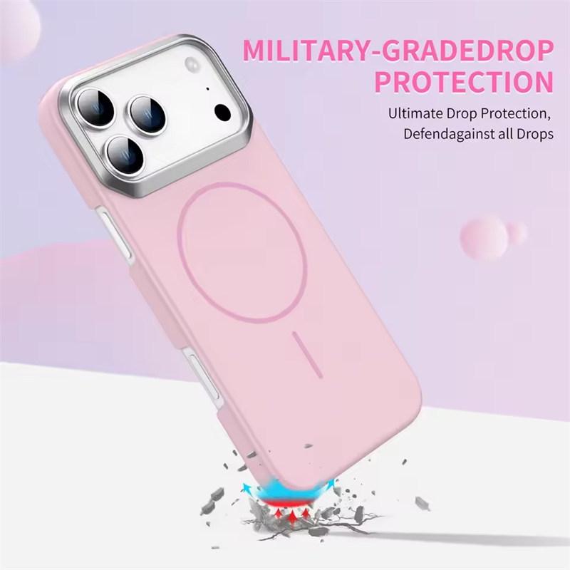 Luxury Razor Lens Matte Magnetic Case For iPhone 17 Air 16 15 14 Plus 13 12 11 Pro Max 16e Shockproof Armor Phone Cover