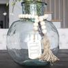 Wood Bead Garland With Tassels And DIY Tag Home Beads Vintage Kids Home Decor