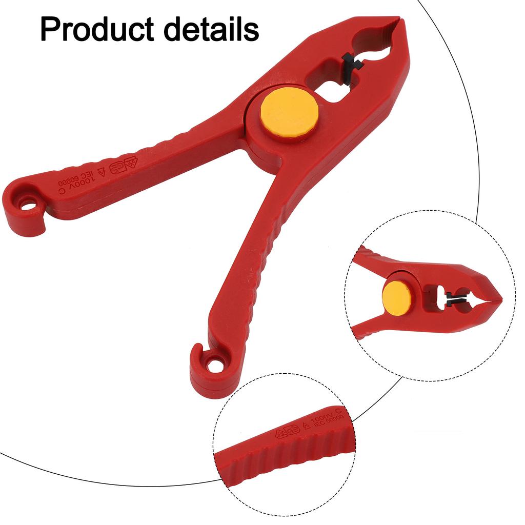 Cable Clamp Safety Spring Clamp 1000V Insulation VDE Insulation Material Compact Size Long-term Use High Voltage Wire Clip Tool