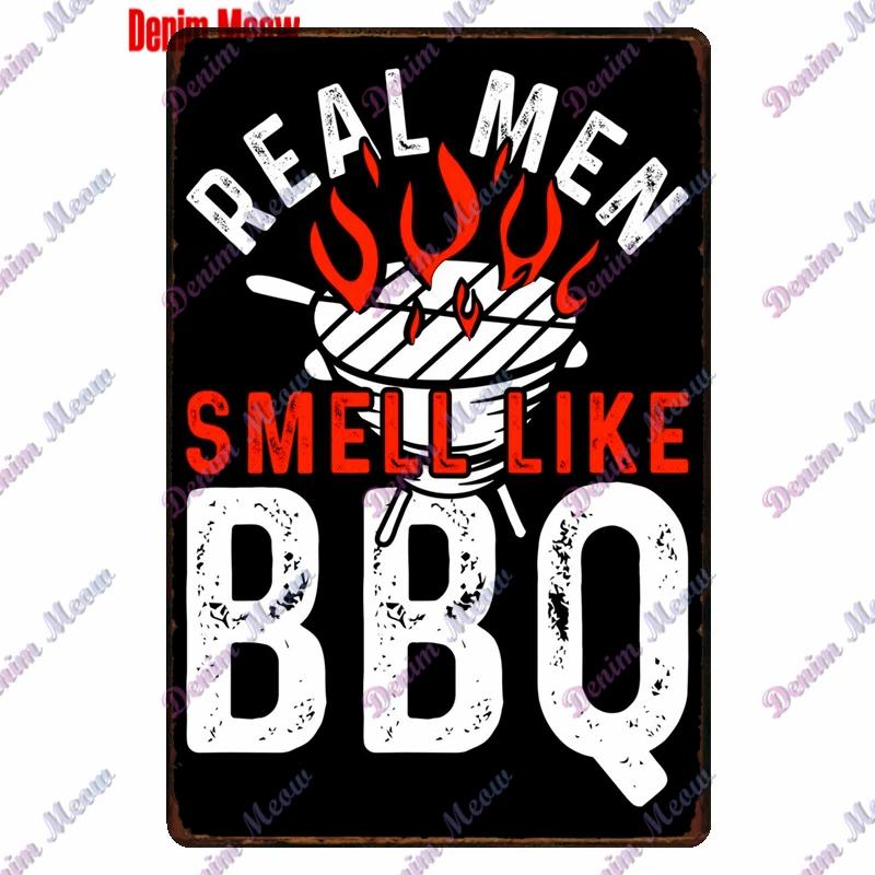 Pancarte Métallique Rétro pour Fête Barbecue Zone BBQ des Papas Temps de Grillade Affiche Décoration Murale pour Bar Pub Cuisine Maison WY