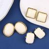Franse Temperament Witte Geometrie Ellips Vierkant Stud Oorbellen Voor Vrouwen Trend Charms Eenvoudige Sieraden Accessoires Cadeaus