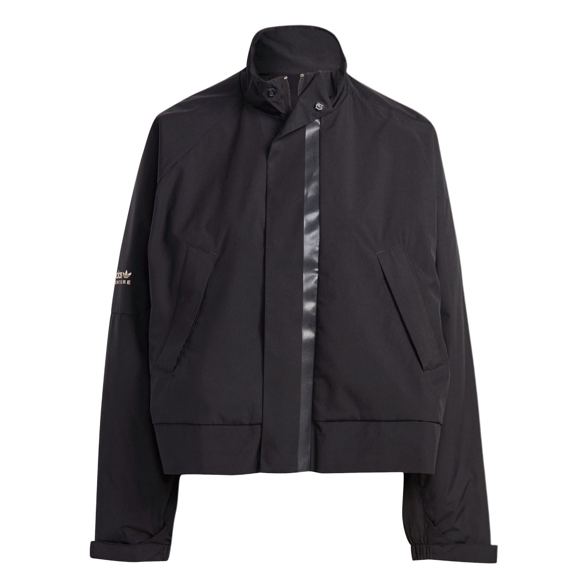 adidas Originals Women s Loose Fit Stand Collar Sports Casual Jacket Black Women IB7374 M