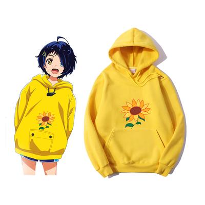 Anime WONDER EGG PRIORITY Ohto Ai Hoodie Pullover Yellow Sweatshirt Anime Cosplay Halloween for Unisex Women Unisex Casual Suits
