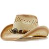 New Western Painted Denim Straw Hat Men and Women Outdoor Travel Seaside Sun Protection Beach Hat Sun Hat
