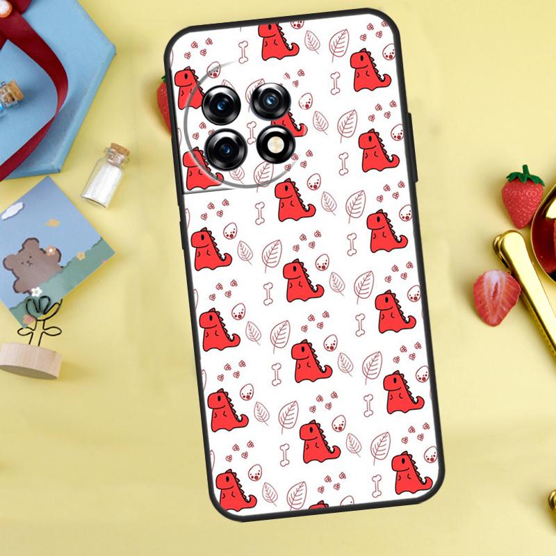 Dinosaur Pattern Cover For OnePlus 13 13R 12 12R 11 10 Pro 8T 10T OnePlus Nord 4 CE 2 3 Lite N30 N20 N10 Case