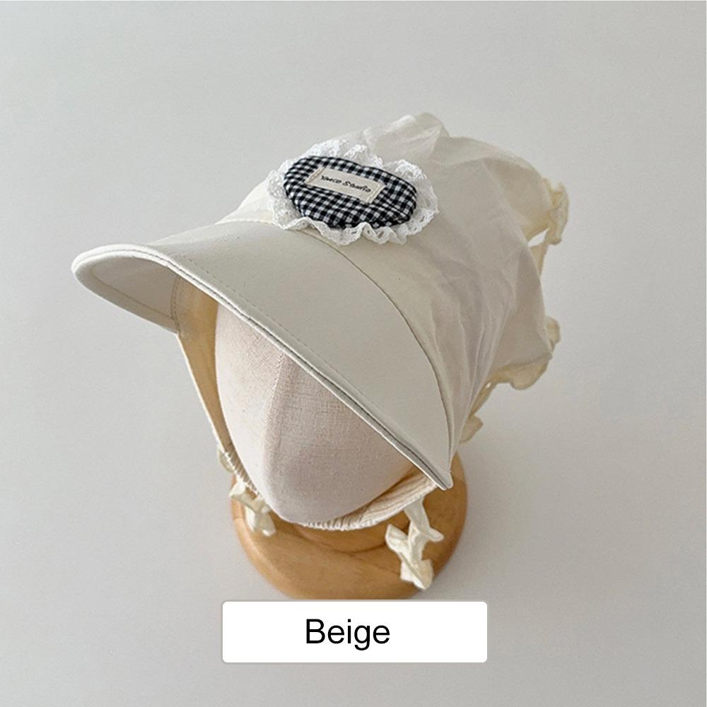 

Треугольная косынка для волос, шапка, весенне-летняя шляпа от солнца, корейская клетчатая кружевная шляпа, детская бежевый