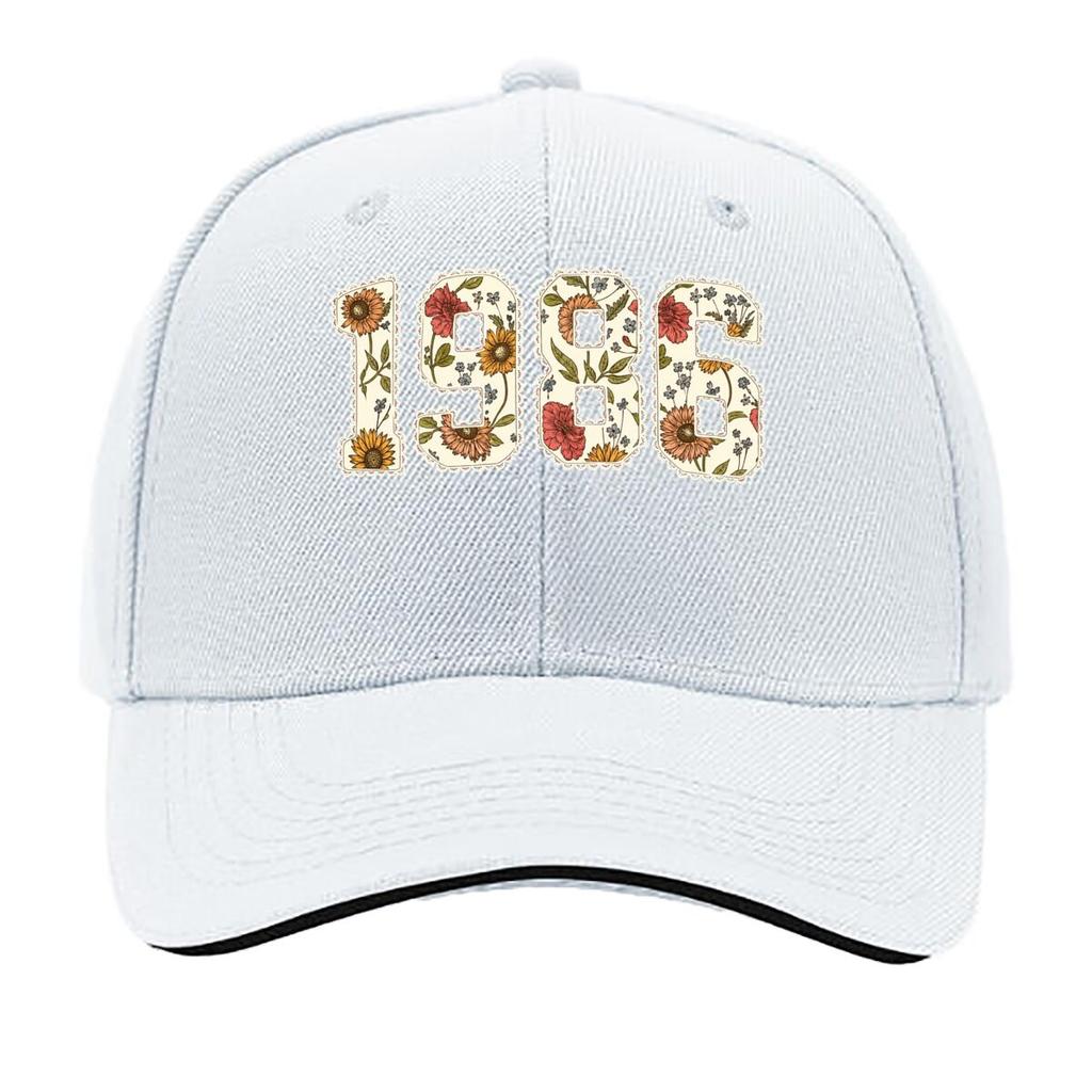 Floral Sunflower Wildflower Vintage Year Graphic Sandwich Baseball Cap Sun Cap Outdoor Workouts Hat