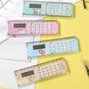 Ruler Calculator Multi-functional 2 In 1 15cm Scale 8 Digits Portable Battery Operated LCD Display Student Calculator Office Supplies