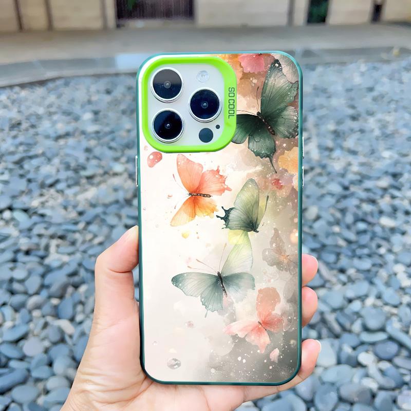 

Variety Colorful Butterfly Laser Phone Case For IPhone 11 12 13 Pro Max Mini 14 15 16 Pro Max Plus Shockproof Back Cover Fundas iphone 12Pro