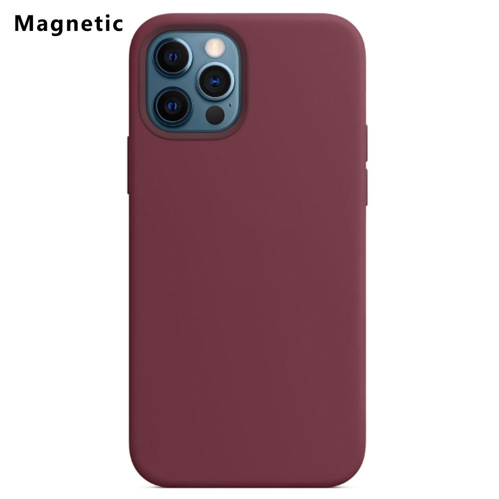 For iPhone 12 Pro Max Compatible with MagSafe Liquid Silicone Phone Back Cover (No Logo)