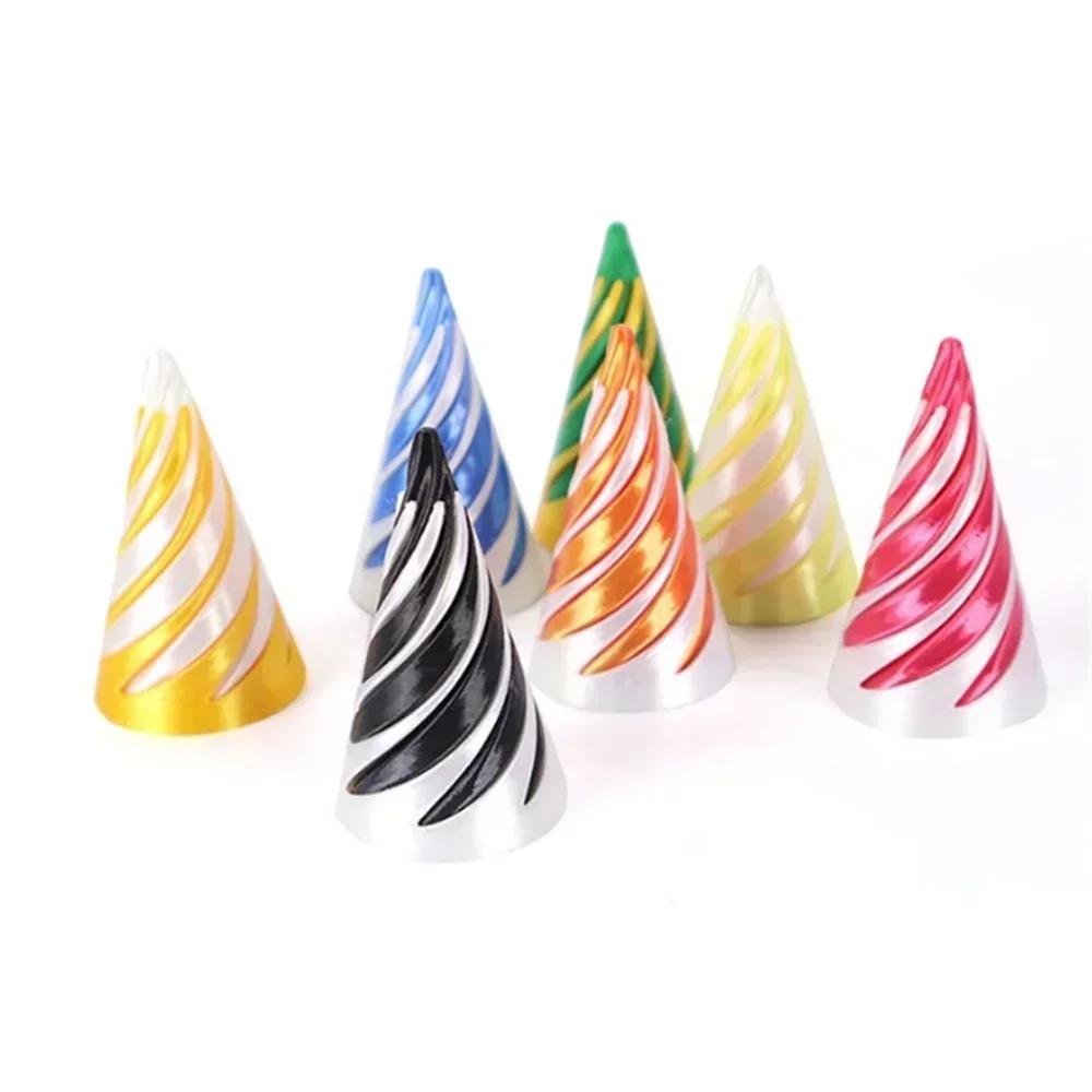 Hot Pyramid Helix Screw Fidget Toy 3D Printed Spiral Cone Decompression Decorative Ornaments Impossible Passthrough Sculpture