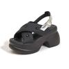 Platform-soled sports sandals women's outer wear summer 2025 new versatile trendy elastic band stepping on shit thick heel fashion women's shoes