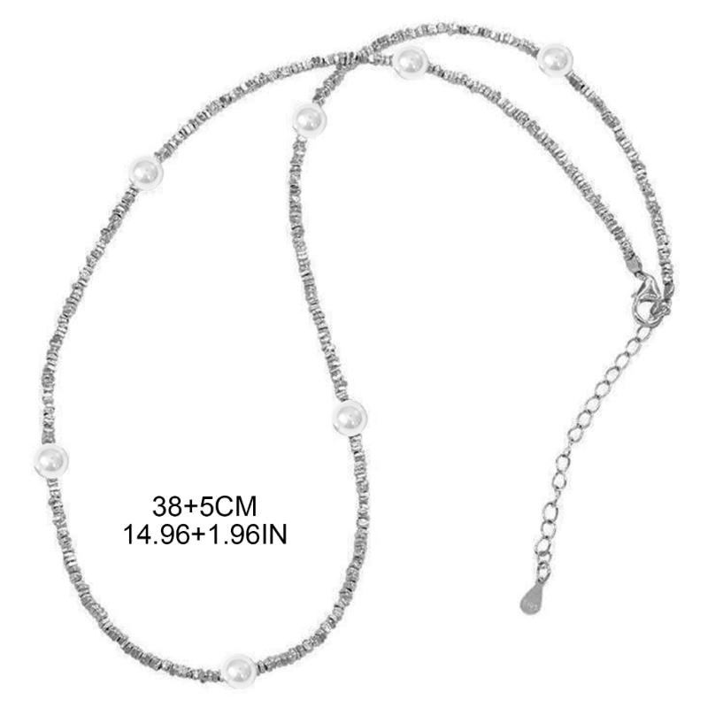 Fashion Heart Pendant Necklace Silver Color Bead Layered Necklace Temperament Clavicle Chain Necklace Choker Jewelry