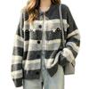 2026 New Women's Striped Sweater: Loose Knit Jacket for Spring, Autumn, and Winter