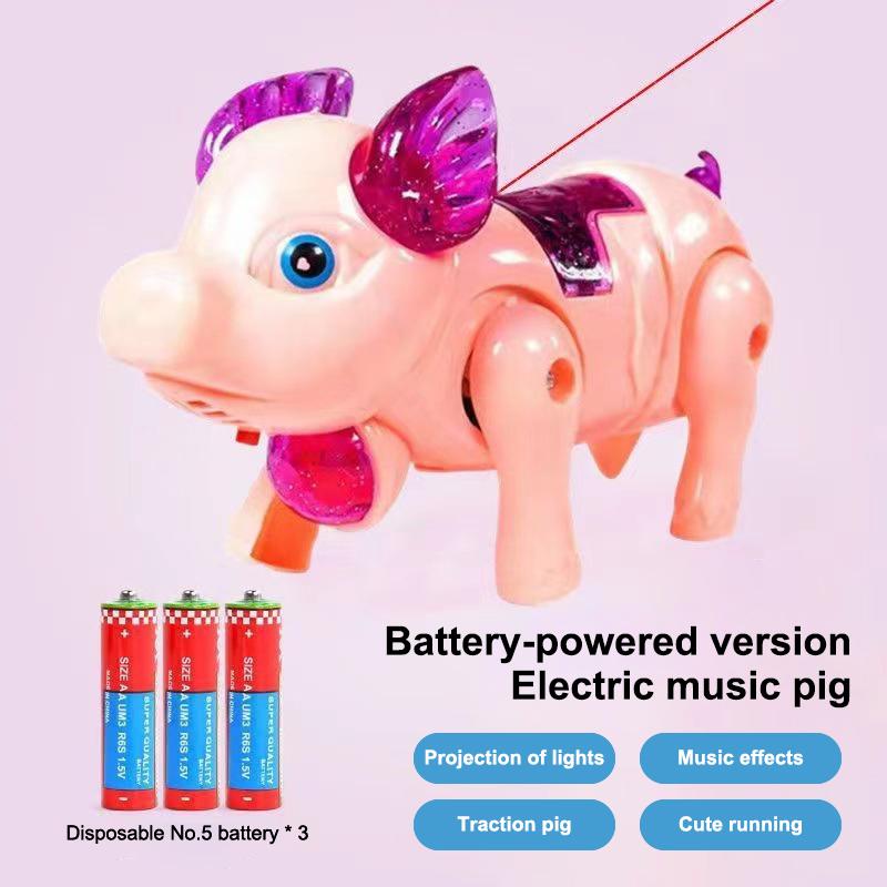 New Pink Color Electric Walking Pig Toy With Light Musical Kids Funny Electronics Toy Children Birthday Gift Toys