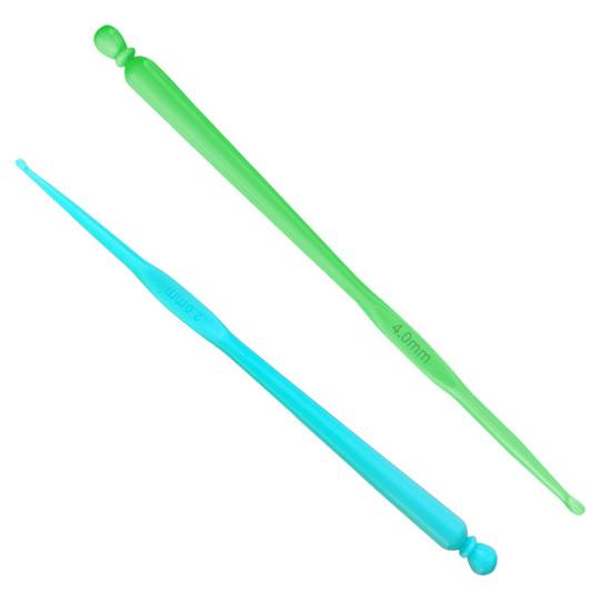 12Pcs Crochet Hook Comfortable Grip DIY Plastic Stitches Crafts Knitting Needle Hand Sewing Tool for Tailor