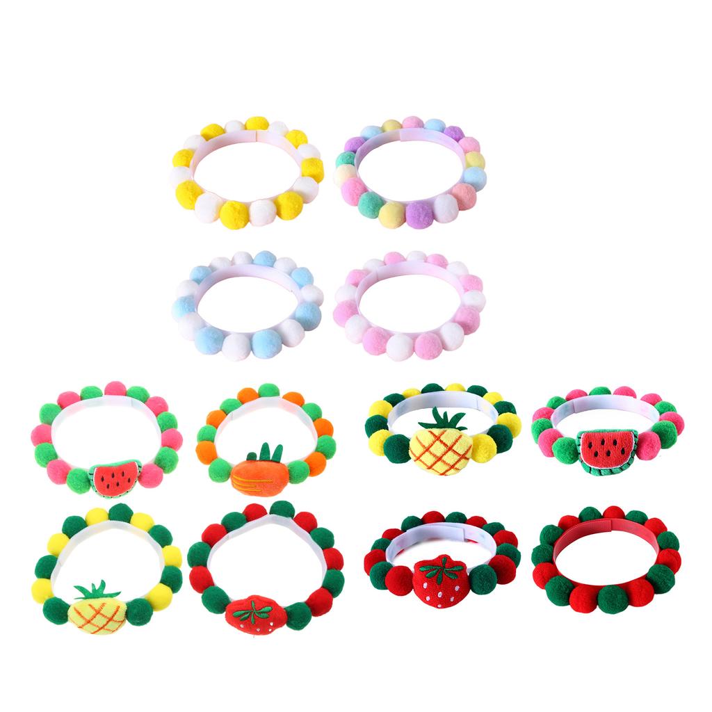Dress up Your Pet with this Colorful Pompoms Collar for Christmas Photo Props for Small Medium Dogs, Cat