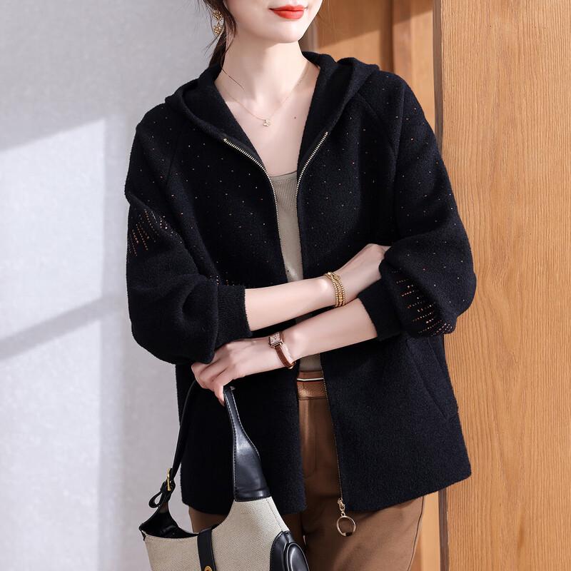 

XUEXI Women s Hooded Knitted Cardigan Jacket L