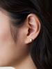 Benoit [Silver 925] Cube Initial Engraved Stud Earrings Gold