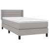 Boxspringbett mit Matratze Hellgrau 90 x 190 cm Stoff