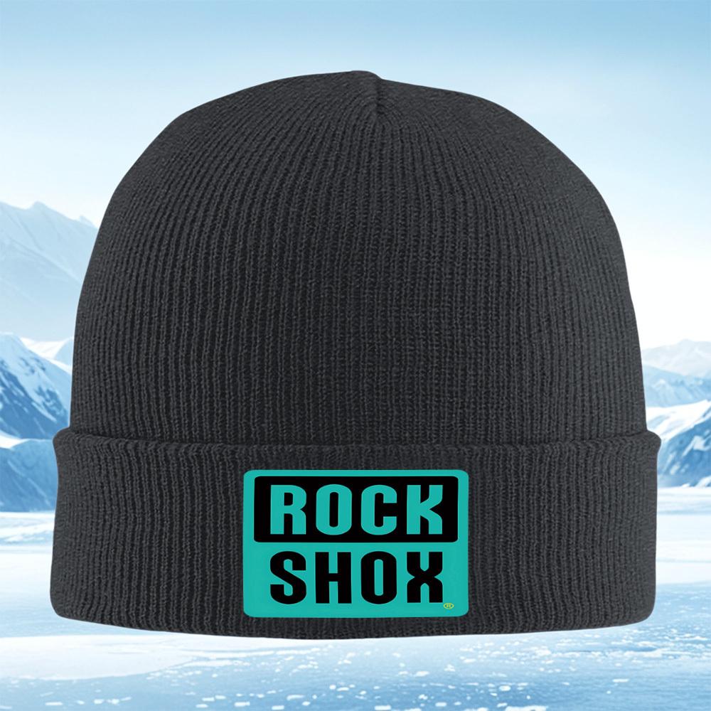 ROCK SHOX Brand Logo Design Men Women Unisex Knitted Hat Beanie Pullover Cap Winter Thermal Warm Christmas Outdoor Cycling Hikin