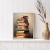 Vintage Elegant Lady Reading Stack of Books Motivational Quotes Poster Canvas Painting Wall Art Picture Room Home Decor