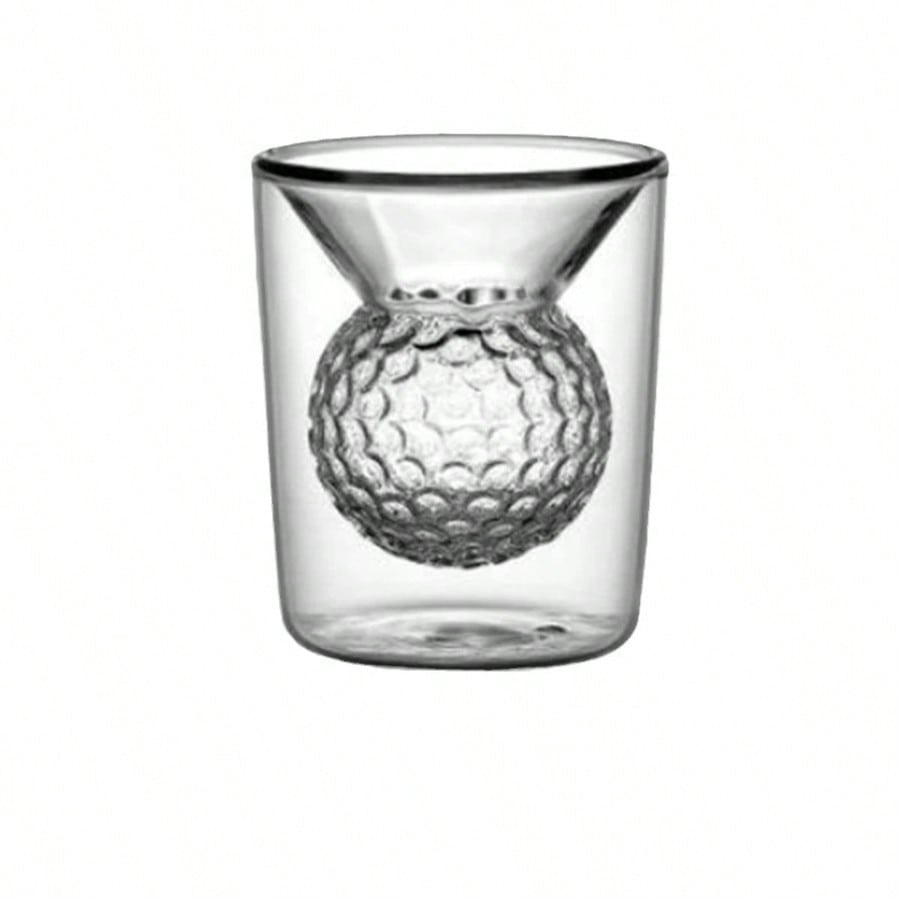 2PC Golf glass cup, sports minimalist tea cup, insulated high borosilicate glass, liquor infusion bottle glass cup 401-500ml