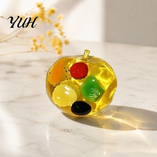 Fruit Themed Sensory Tools Clear Bar Squeeze Toy with Fake Inside, Stress Relief Shapeable Stick Toy, Transparent Strip Figdet for Home Office School