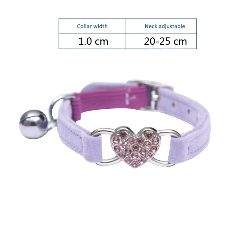 Cat Collar with Bell Necklace for Cat Strap Kitten Collar Breakaway Dog Collar Anti-strangling Armrests for Cat Necklace MBO05