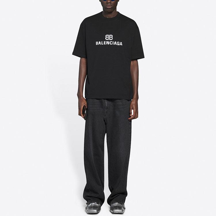 Balenciaga Mens Bb Pixel Medium Fit T Shirt 612966TKVI71070
